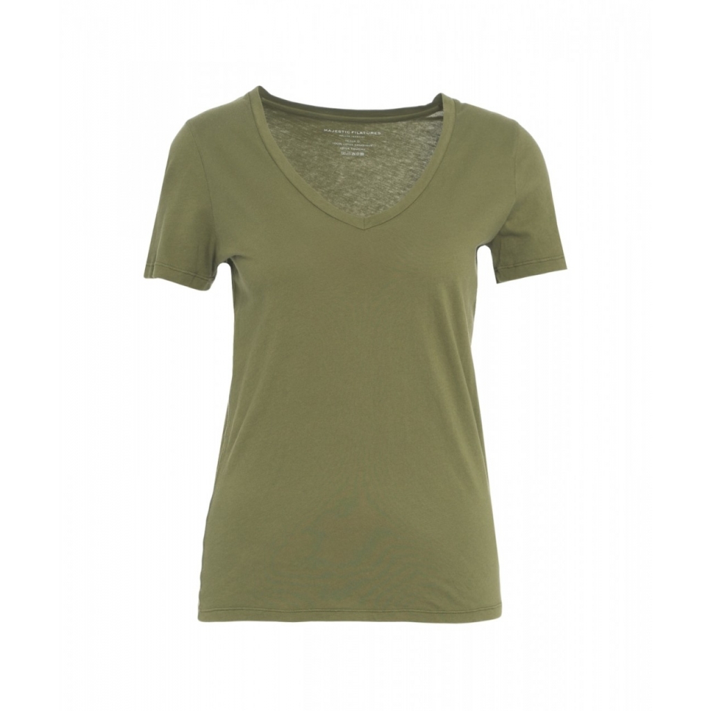 T-Shirt con scollo a V oliva