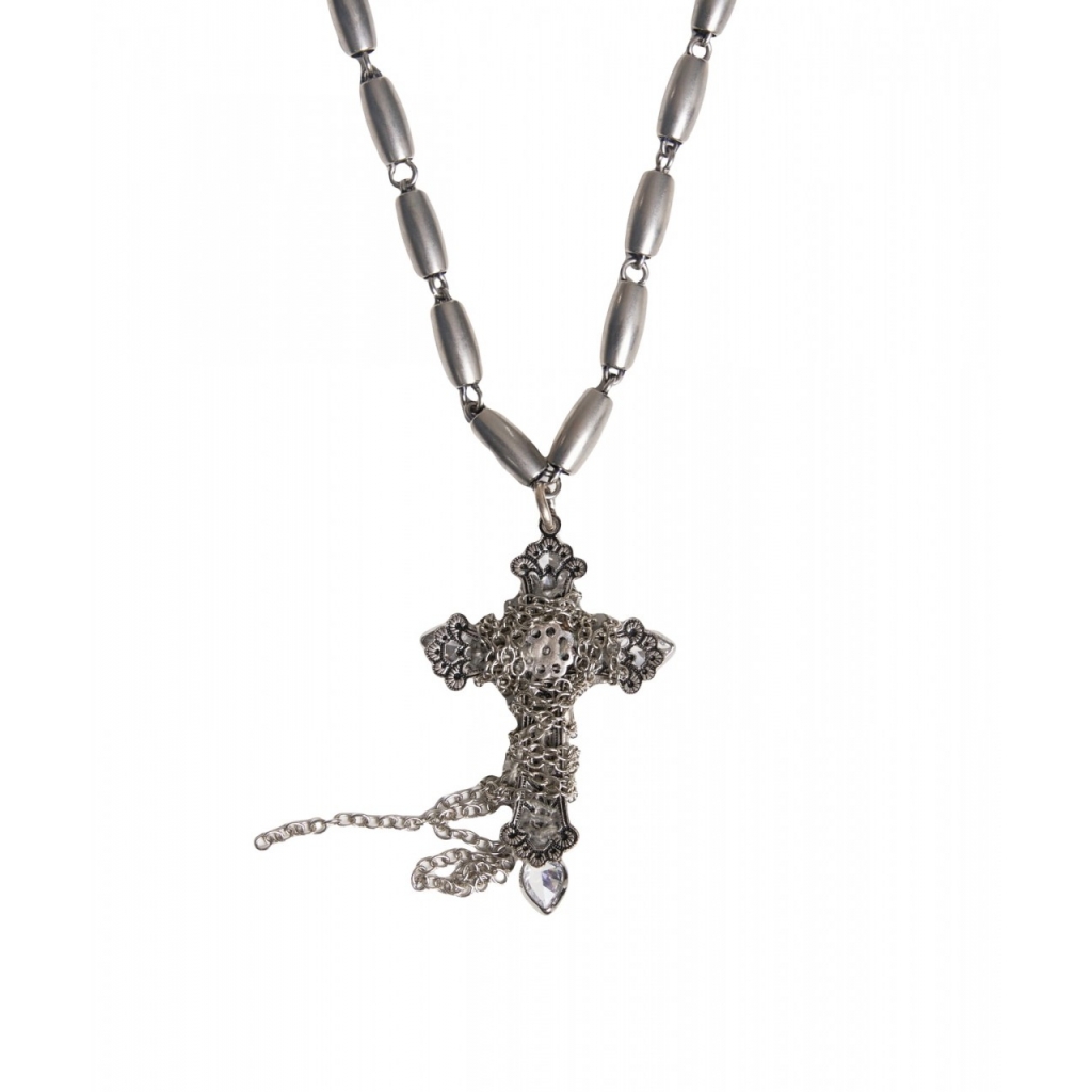 Collana con croce pendente argento