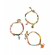 Set bracciali con perline e charm multicolore