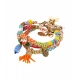 Set bracciali con perline e charm multicolore