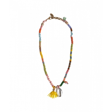 Collana con perline e charm multicolore