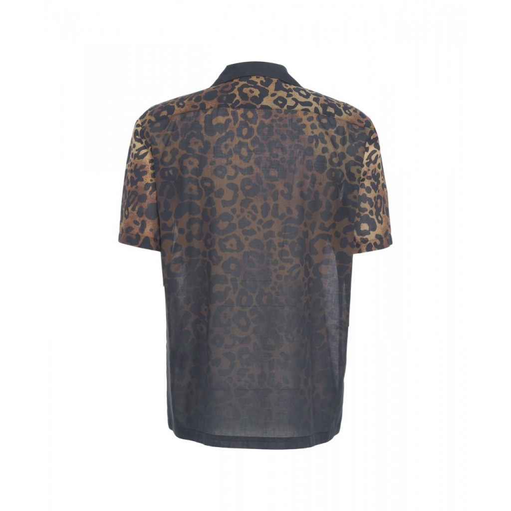 Camicia con stampa animalier nero