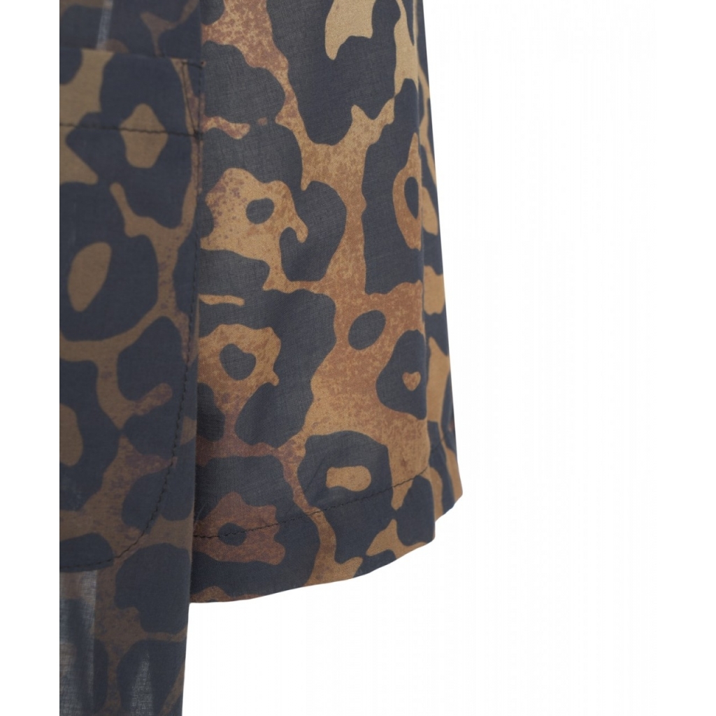 Camicia con stampa animalier nero