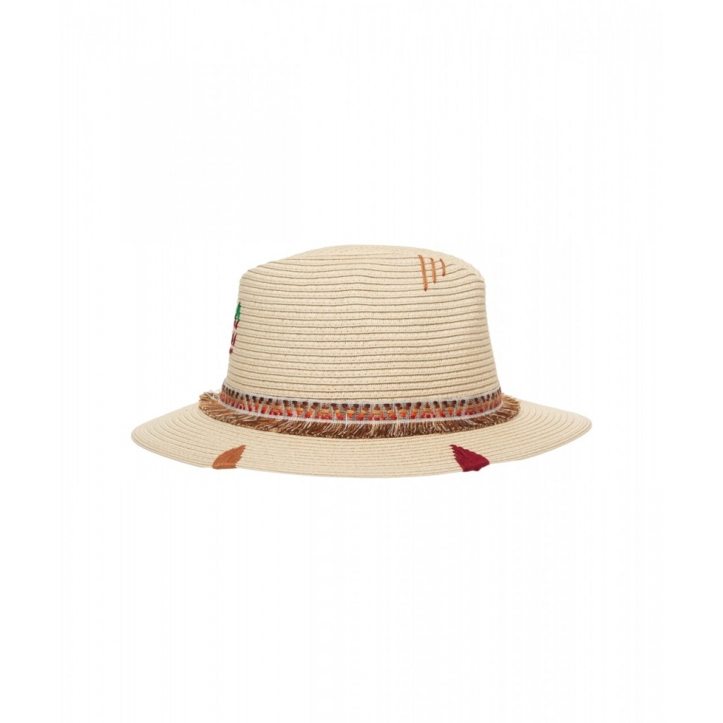 Cappello con ricami beige