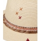 Cappello con ricami beige