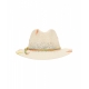 Cappello con ricami panna