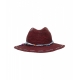 Cappello di paglia con ricami bordeaux