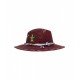 Cappello di paglia con ricami bordeaux