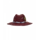 Cappello di paglia con ricami bordeaux