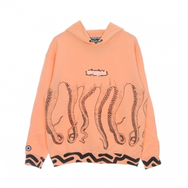 felpa leggera cappuccio uomo octopus tag hoodie PEACH