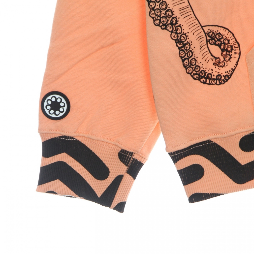 felpa leggera cappuccio uomo octopus tag hoodie PEACH