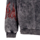 felpa cappuccio uomo embroidered flames hoodie GREY/RED