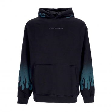 felpa cappuccio uomo negative flames hoodie BLACK/BALSAM GREEN