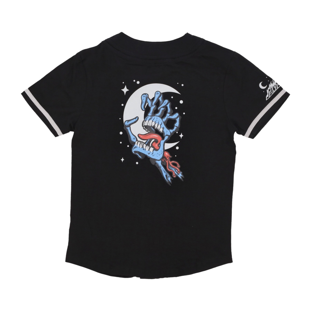 casacca bottoni uomo cosmic bone hand baseball shirt BLACK