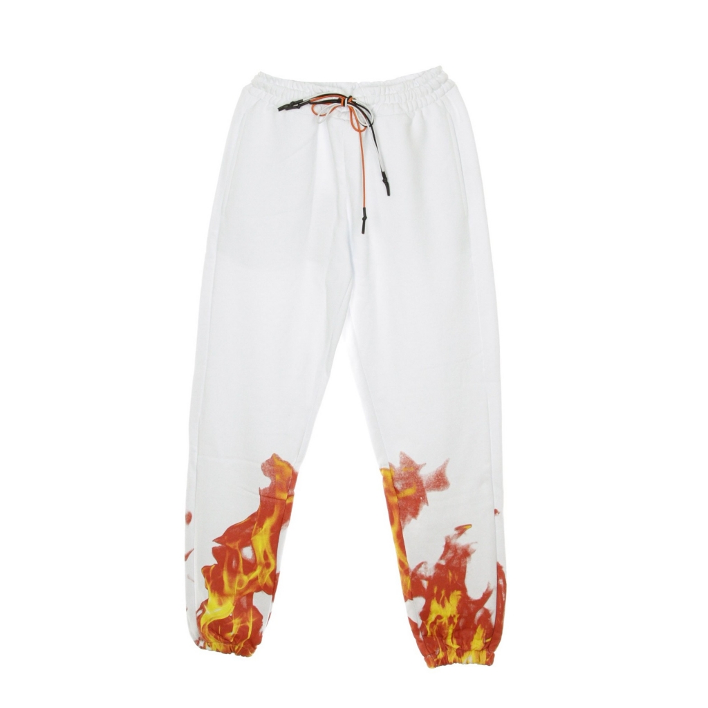 pantalone tuta leggero uomo flames WHITE