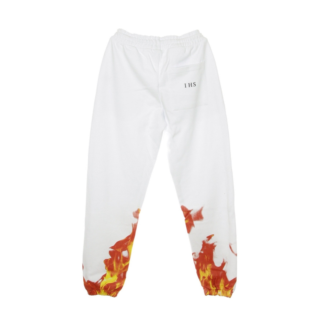 pantalone tuta leggero uomo flames WHITE