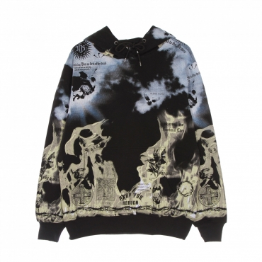 felpa leggera cappuccio uomo clouds  flames hoodie BLACK/MULTI