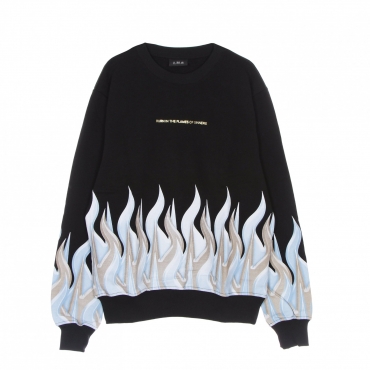 felpa leggera girocollo uomo new flames sweatshirt BLACK