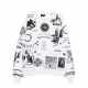 felpa leggera girocollo uomo solid manifesto sweatshirt WHITE