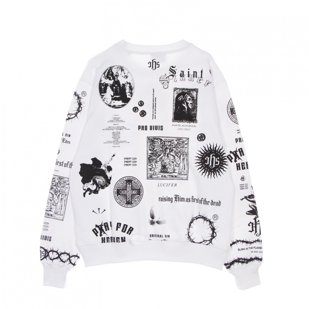 felpa leggera girocollo uomo solid manifesto sweatshirt WHITE