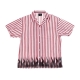 camicia manica corta uomo striped bowling shirt WHITE/RED