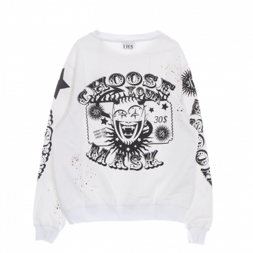 felpa leggera girocollo uomo choose your mask sweatshirt WHITE