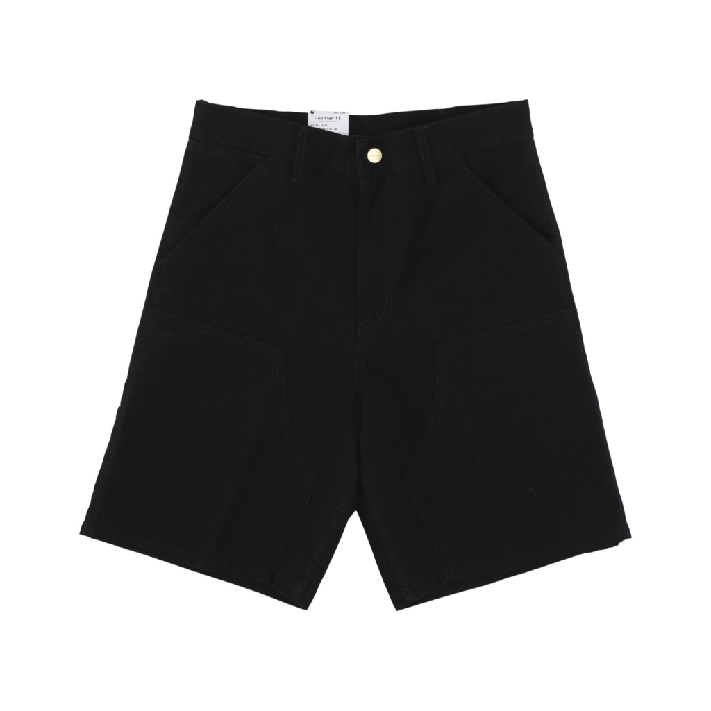 pantalone corto uomo double knee short BLACK RINSED