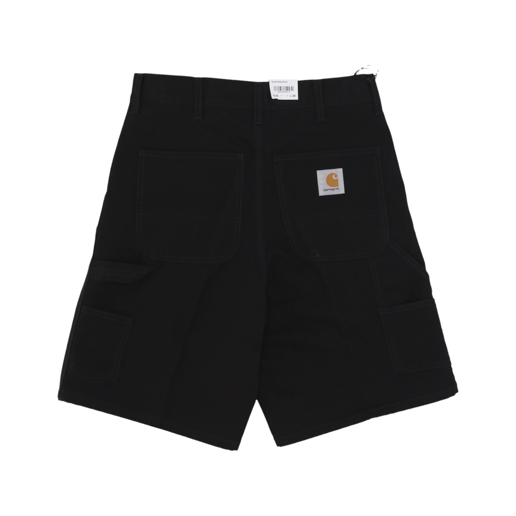 pantalone corto uomo double knee short BLACK RINSED