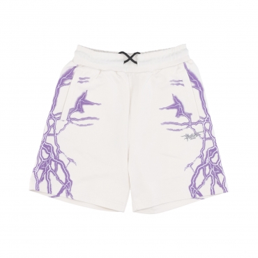 pantalone tuta leggero uomo lateral lightning print shorts WHITE/PURPLE