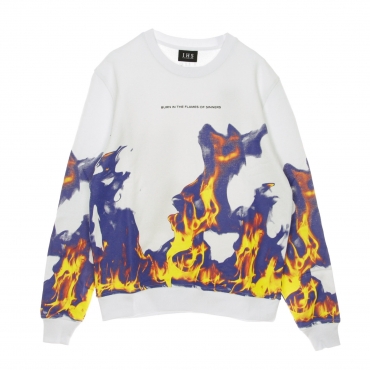 felpa leggera girocollo uomo multi flames WHITE