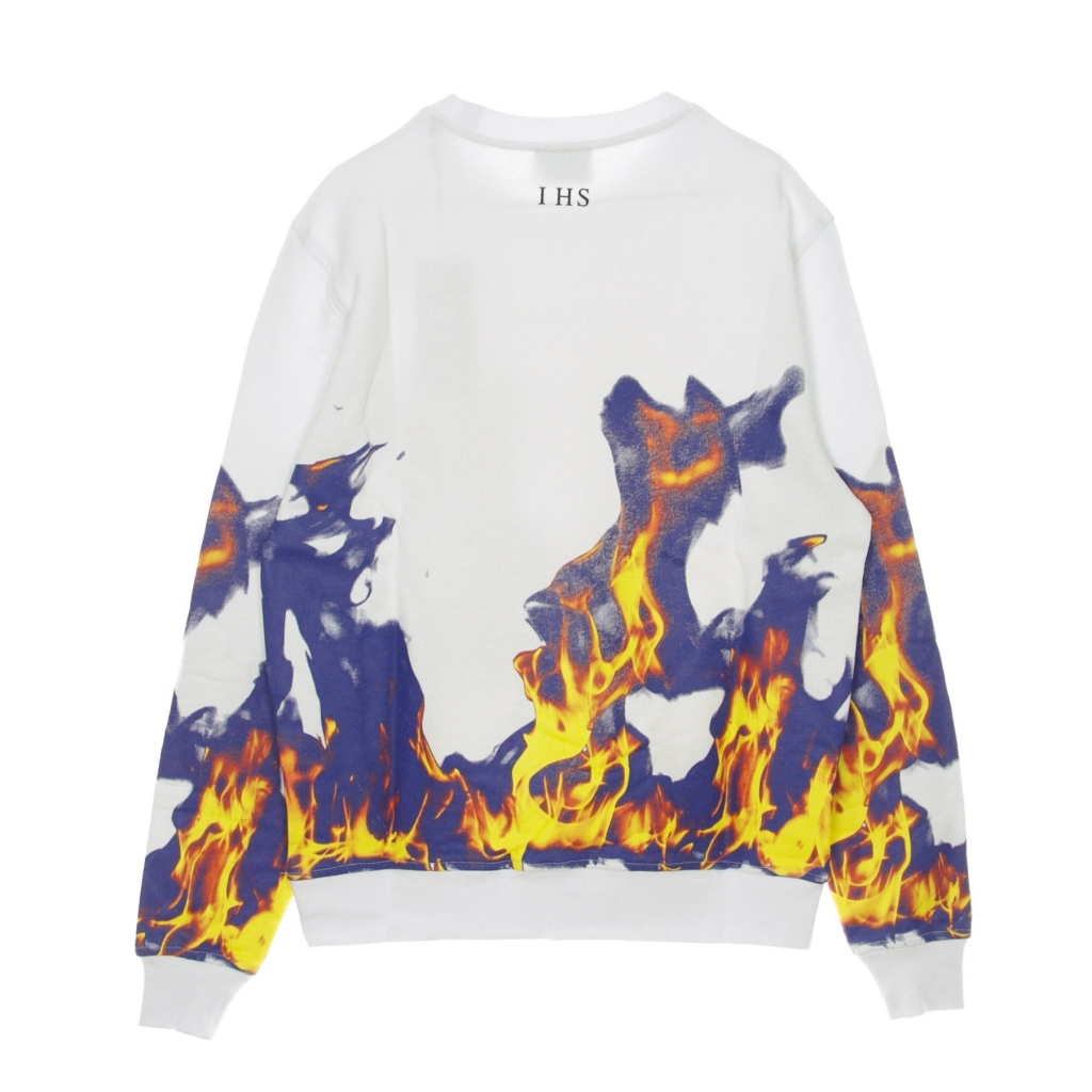 felpa leggera girocollo uomo multi flames WHITE