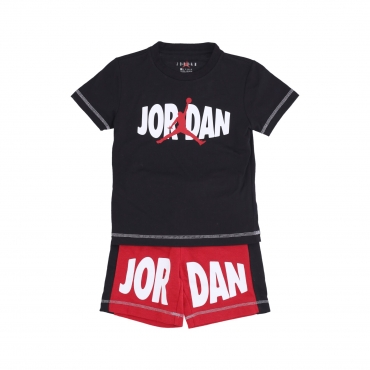 set t-shirt+pantaloncino bambino jumpman split blocked ft set GYM RED