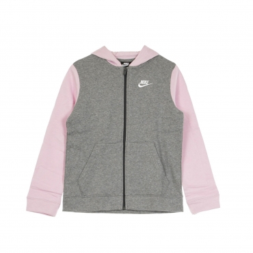 completo tuta ragazza sportswear core CARBON HEATHER/DARK GREY/PINK