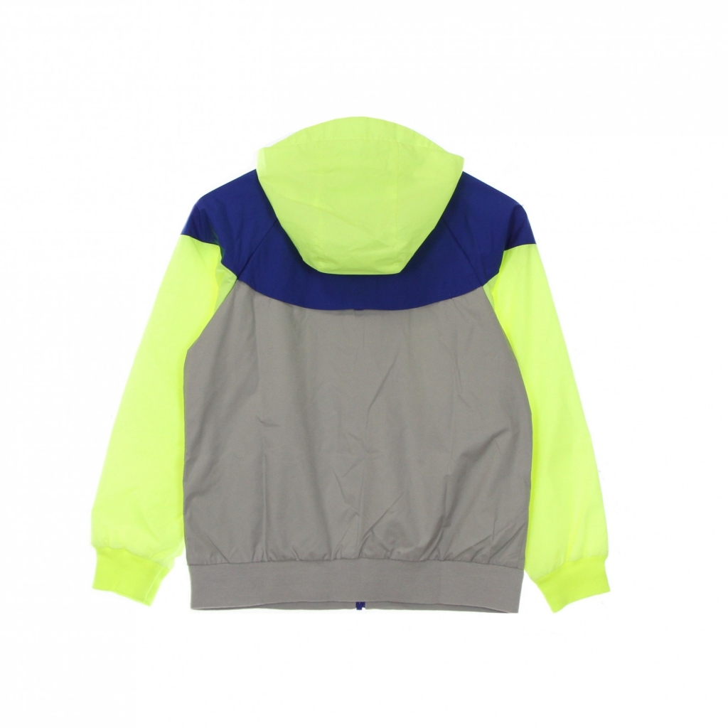 giacca a vento bambino windrunner jacket hooded LIGHT SMOKE GREY/GAME ROYAL/VOLT/VOLT