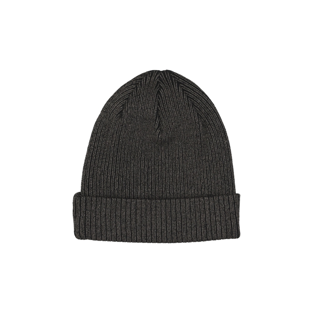 cappello uomo peak metallic cuffed beanie BLACK