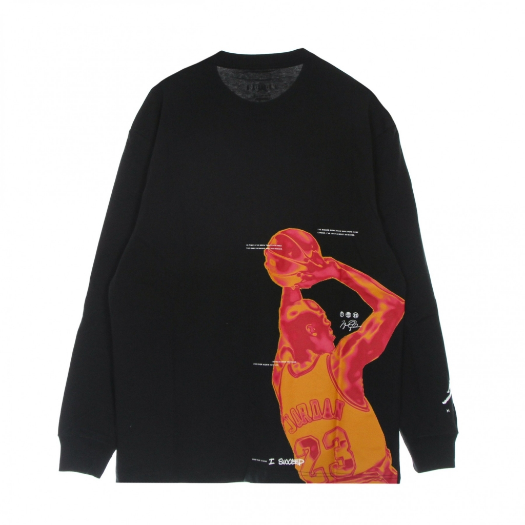 maglietta manica lunga uomo jumpman statement 85 long-sleeve crew BLACK