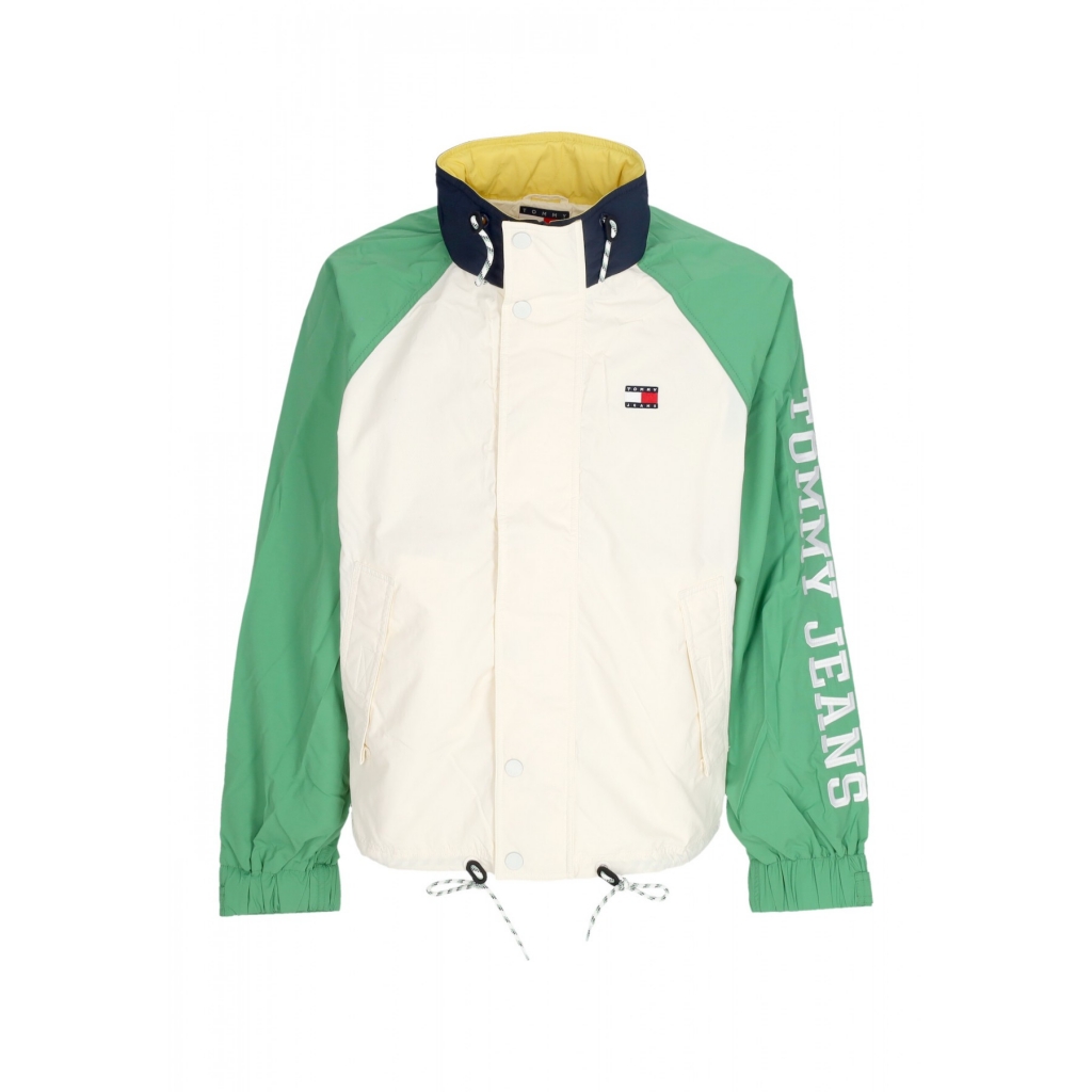 giacca a vento uomo color block jacket ANCIENT WHITE/COASTAL GREEN
