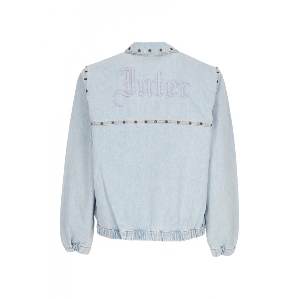giubbotto jeans uomo rivets harrington denim jacket LIGHT BLUE